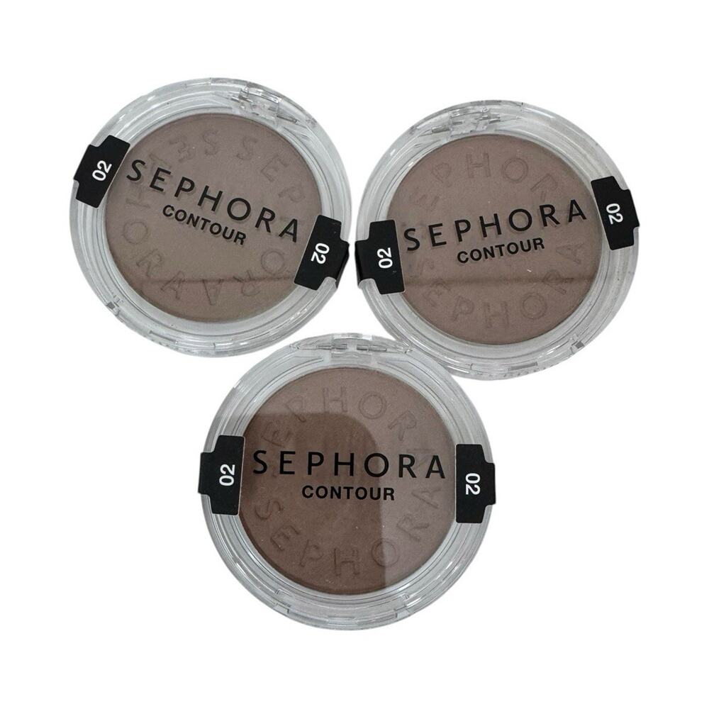 Lot of 3 Sephora Contour Pressed Powder 02 Light to Medium Matte 0.12 oz 4162K